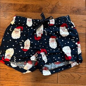Old Navy Navy Blue Santa Print Shorts